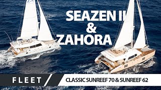 Two luxury mega catamarans sailing together in Antigua Sunreef Yachts [upl. by Ahab]