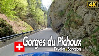 Driving through the Gorges du Pichoux in Switzerland🇨🇭 [upl. by Nosnarb529]