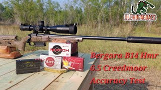 Accuracy Test with Bergara B14 Hmr 65 Creedmoor with Hornady Ammo [upl. by Lemmie]