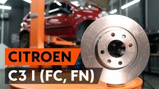 Hoe een remschijven vooraan vervangen op een CITROEN C3 1 FC FN AUTODOCTUTORIAL [upl. by Nosduh594]