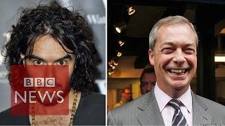 Russell Brand amp Nigel Farage clash over immigration on Question Time 11122014 [upl. by Llebana226]