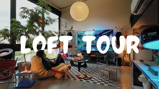 My Loft Apartment Tour  high ceiling mid century and cosy [upl. by Niwrek]