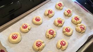 HERSHEYS CANDY CANE KISS COOKIES RECIPE  A GIRL BEING FRUGAL [upl. by Eilsehc]