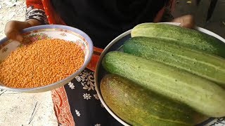 masoor dal with sosha curry recipe  villages style cooking prepared by street village food [upl. by Aicilaanna564]