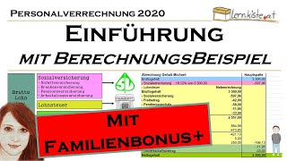 Einführung in die Personalverrechnung 2020  mit Familienbonus [upl. by Odnanref]