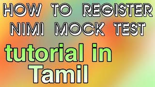 Nimi mock test  full register explain in tamil [upl. by Sterling786]