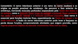 O nervo interósseo anterior é ramo de qual nervo [upl. by Dirgni]