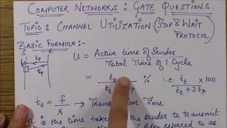 CHANNEL UTILIZATION Stop amp Wait Protocol Gate 2015 Question Computer Networks [upl. by Eugenius189]