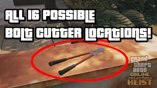 ALL 16 POSSIBLE BOLT CUTTER LOCATIONS FOR CAYO PERICO GATHER INTELSCOPE OUT GTA 5 ONLINE DLC [upl. by Summons]