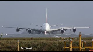 Airbus a380 landing This Is What Professionals pilots Do on wet runway [upl. by Fife203]