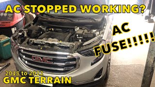 GMC Terrain 2018 to 2022 AC FUSE and AC control relay GMC AC STOPPED WORKING [upl. by Seldon]