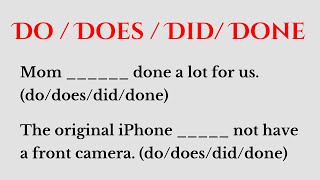 Do vs Does vs Did vs Done Test 2  Can You Score 3030 [upl. by Oidualc]