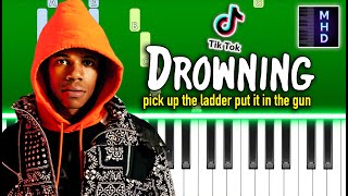 A Boogie Wit Da Hoodie  Drowning  Piano Tutorial [upl. by Silver]