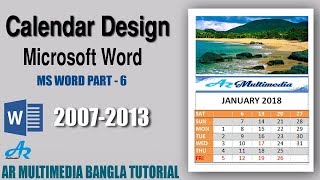 MS Word How To Create a Professional Calendar in Word 2010Word Simple Calendar Design 2018 [upl. by Marcia260]