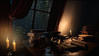 VICTORIAN AMBIENCE l Writers Room with Classic Music l Writing sound with Cozy Rain for Relaxing [upl. by Happy]