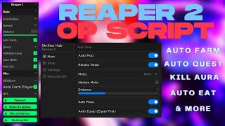 Roblox Reaper 2 Script  PASTEBIN  Kill Aura Auto Farm Auto Quest Auto Skills amp More [upl. by Eleanore]