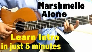 Marshmello Alone Guitar Tutorial  Intro   Guitar Lessons for Beginners [upl. by Ysiad]