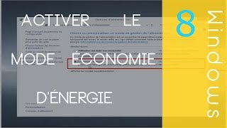 Activer le mode Economie dénergie Windows 781 [upl. by Krock]