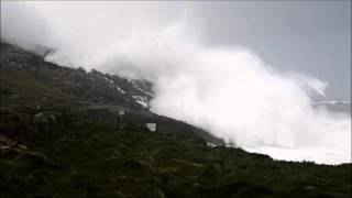 Waves hit Sennen Cove Cornwall during storm Hercules [upl. by Kered]