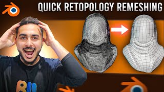 Blender Retopology with One Click now  Quad Remesher 12 [upl. by Aihsram]