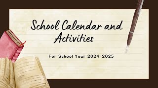 DepEd School Calendar for School Year 20242025 [upl. by Anauqed]