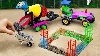 40 Minutes Diy tractor making mini High Power Concrete Mixer  House construction Science Project P4 [upl. by Tnilk]