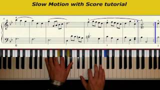 Minuet in G minor JS Bach slow motion with Score tutorial [upl. by Venterea]