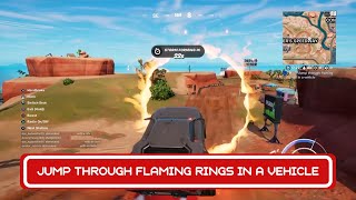 Jump Through Flaming Rings In A Vehicle  Week 1 Quests  Fortnite Chapter 3 Season 1 [upl. by Aurie]