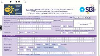 SBI में खाता खोलने का फॉर्म कैसे भरे 2024  sbi account opening form filling sample 2024  SBI Form [upl. by Sirtaeb]