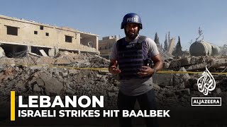 Israeli strikes hit Baalbek destroying a building near a hospital and forcing patients to evacuate [upl. by Rollie241]