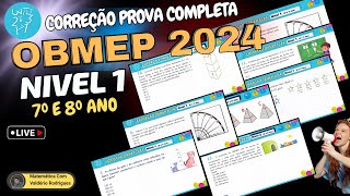 CORREÇÃO DA PROVA OBMEP 2024 NIVEL 1 [upl. by Morel]