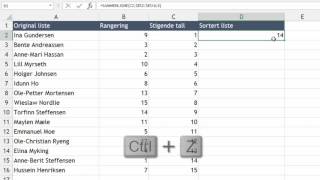 Excel triks 6  Sortere en liste alfabetisk  Matriseformel [upl. by Enelaehs520]