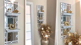 ELEGANT 5 WALL SHELVES USING DOLLAR TREE MIRRORS  PART 1 [upl. by Nnaeirb185]