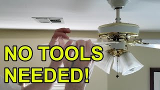 How to fix balance a wobbly ceiling fan  NO TOOLS NEEDED [upl. by Parnas]