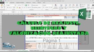 Tutorial Nº08 Cálculo de Reajuste Reintegro y Valorización Reajustada  Excel y S10 C y P [upl. by Uht]