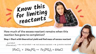 Stoichiometry Limiting Reactant Left Over Excess Reactant Percent Yield  Study Chemistry With Us [upl. by Ecyarg]