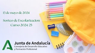 Sorteo público del procedimiento de admisión para el curso 2024  25 [upl. by Nauqad957]