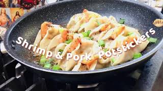 THE BEST Shrimp amp Pork Potstickers 🥟 🥟🥟😋😋😋 [upl. by Ahsenev]