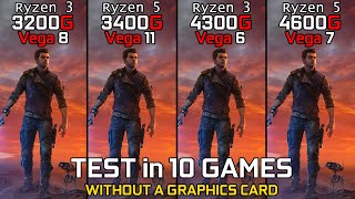 Ryzen 3 3200G vs Ryzen 5 3400G vs Ryzen 3 4300G vs Ryzen 5 4600G  Test in 10 Games [upl. by Anhej953]