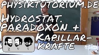 Physiktutorium Das hydrostatische Paradoxon und Kapillarkräfte [upl. by Airretnahs]