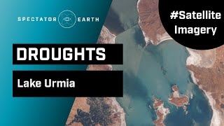 The process of Lake Urmia drying up satellite satelliteimagery lake drought [upl. by Ahtelrac]