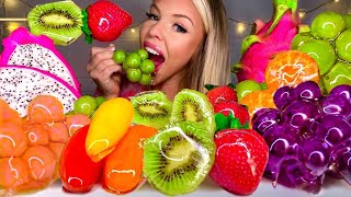 ASMR CANDIED ORANGE STRAWBERRIES GRAPE KIWI CANDIED SWEET PEPPERS DRAGON FRUIT CANDY MUKBANG 먹방 [upl. by Anelle]