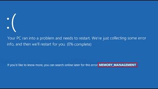 Fix Memory Management BSOD Blue Screen Of Death Error on Windows 1011 [upl. by Angelique]