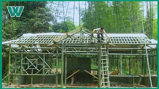 couple build house in bamboo forest live happily together [upl. by Sirak41]