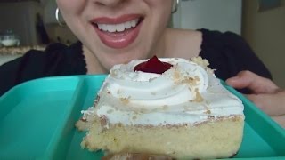 SassEsnacks ASMR Pastel De Tres Leches  Three Milks Cake  Eating Sounds [upl. by Tiffa]