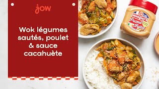 Recette du Wok légumes sautés poulet amp sauce cacahuète [upl. by Eetnwahs]