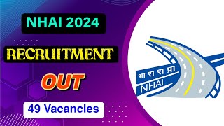 NHAI Recruitment 2024  Notification Out  Full Details Explained by MDE [upl. by Fan]