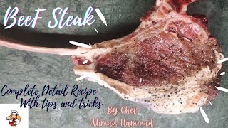 Beef Steakبیف سٹیکHow to cook perfect and juicy Beef Steak in homewithout ovenBeef cut detail [upl. by Pazice91]