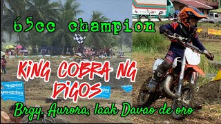 King cobra ng digos 65cc champion Brgy Aurora Compostela Davao de oro motocross [upl. by Airdnahs]