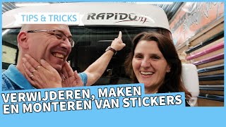 Nieuwe stickers plakken op onze camper [upl. by Shaper174]